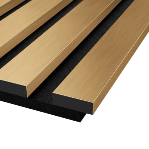 Акустическая панель Cosca Decor Сканди черный войлок 1200х300х19мм рейки золото матовое (2 шт.)