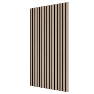 Акустическая панель Cosca Decor Монако черный войлок 1200х600х21мм шпон дуб латте бежевый