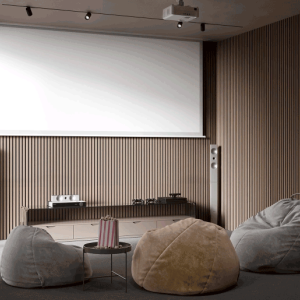 Акустическая панель Cosca Decor Монако черный войлок 2750х600х21мм шпон дуб латте бежевый