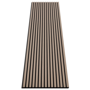 Акустическая панель Cosca Decor Монако черный войлок 2750х600х21мм шпон дуб латте бежевый