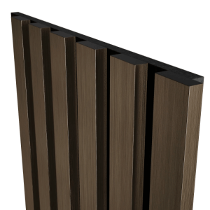 Акустическая панель Cosca Decor Сканди черный войлок 300х300х19мм рейки экополимер шампань (2 шт.)