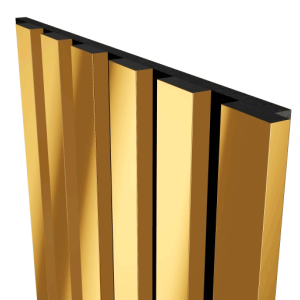 Акустическая панель Cosca Decor Сканди черный войлок 300х300х19мм рейки экополимер желтое золото (2 шт.)