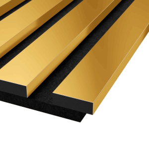 Акустическая панель Cosca Decor Сканди черный войлок 300х300х19мм рейки экополимер желтое золото (2 шт.)