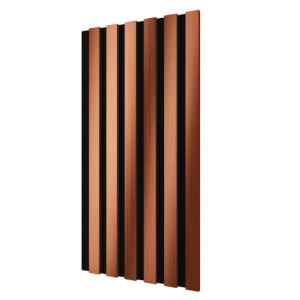 Акустическая панель Cosca Decor Сканди черный войлок 600х300х19мм рейки экополимер красная медь (2 шт.)