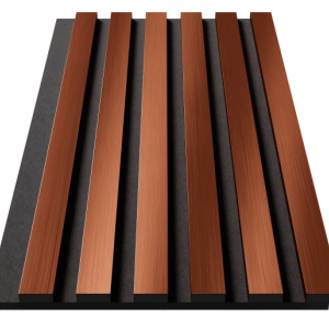 Акустическая панель Cosca Decor Сканди черный войлок 600х300х19мм рейки экополимер красная медь (2 шт.)