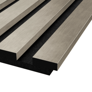 Акустическая панель Cosca Decor Сканди черный войлок 600х300х19мм рейки экополимер платина матовая (2 шт.)