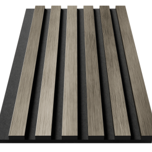 Акустическая панель Cosca Decor Сканди черный войлок 600х300х19мм рейки экополимер платина матовая (2 шт.)