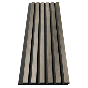 Акустическая панель Cosca Decor Эмираты черный войлок 1200х300х19мм рейки экополимер платина матовая (2 шт.)