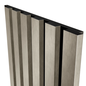 Акустическая панель Cosca Decor Эмираты черный войлок 1200х300х19мм рейки экополимер платина матовая (2 шт.)