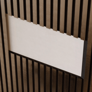 Акустическая панель Cosca Decor Эмираты черный войлок 1200х300х19мм рейки экополимер шампань (2 шт.)