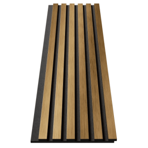 Акустическая панель Cosca Decor Эмираты черный войлок 1200х300х19мм рейки экополимер золото матовое (2 шт.)