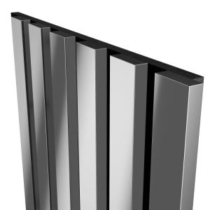 Акустическая панель Cosca Decor Эмираты черный войлок 3000х300х19мм рейки экополимер хром (2 шт.)