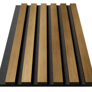 Акустическая панель Cosca Decor Эмираты черный войлок 600х300х19мм рейки экополимер золото матовое (2 шт.)