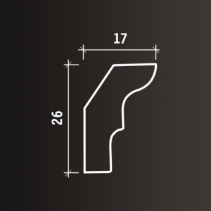 Карниз дюрополимерный Европласт 6.50.155 17х26 мм