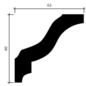 Карниз гибкий полиуретановый Европласт 1.50.105 63х60 мм