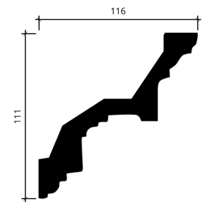 Карниз гибкий полиуретановый Европласт 1.50.111 116х111 мм