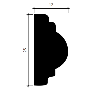 Молдинг дюрополимерный Европласт 6.51.322 12х25 мм