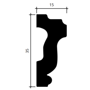 Молдинг дюрополимерный Европласт 6.51.386 15х35 мм