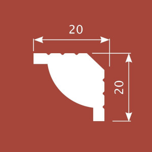 Карниз CoSca КX0020 20x20х2000 мм (пог. м)