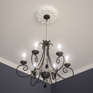 Потолочная розетка полиуретановая Европласт 1.56.010 193 мм