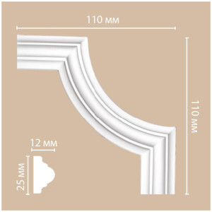 Угол декоративный Decomaster 97012-3 12х110х110 мм