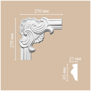 Угол декоративный Decomaster 97022-1 21х270х270 мм