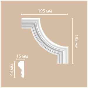 Угол декоративный Decomaster 97154-2 15х195х195 мм