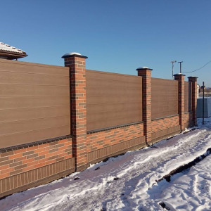 Фасадный планкен из ДПК Экодэк Брайт 3D Каштан 10х220х4000 мм