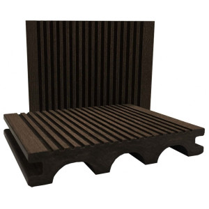 Террасная доска ДПК Davrolex полнотелая 24х150х4000 мм Венге