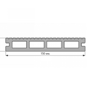 Террасная доска ДПК Woodvex Expert Antique Stone Gray 25х150х3000 мм