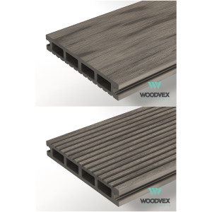 Террасная доска ДПК Woodvex Select Colorite Серый дым 22х146х3000 мм