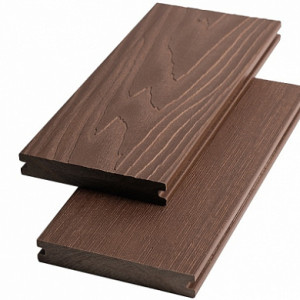Террасная доска Экодэк Брайт. Массив 3D. Каштан 23х135х3000 мм