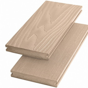 Террасная доска Экодэк Брайт. Массив 3D. Пшеничный 23х135х6000 мм