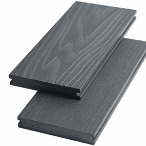 Террасная доска Экодэк Брайт. Массив 3D. Серый 23х135х3000 мм