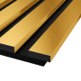 Акустическая панель Cosca Decor Эмираты черный войлок 3000х300х19мм рейки экополимер желтое золото (2 шт.)