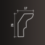 Карниз дюрополимерный Европласт 6.50.155 17х26 мм